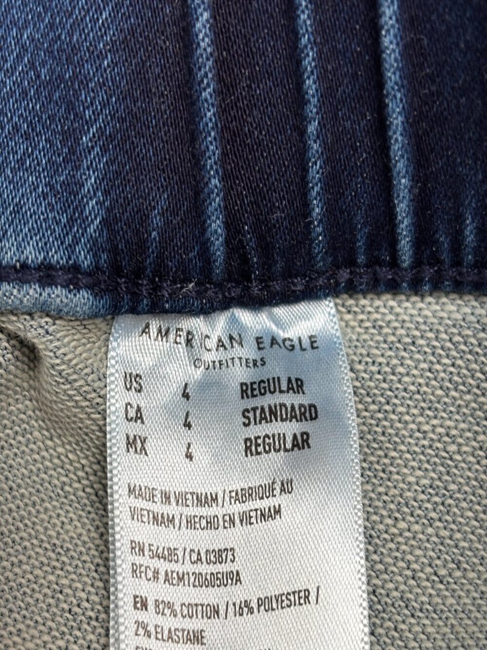 American Eagle Next Level Denim Joggers Women 4 Regular Mid Rise Stretch Blue - Picture 9 of 14